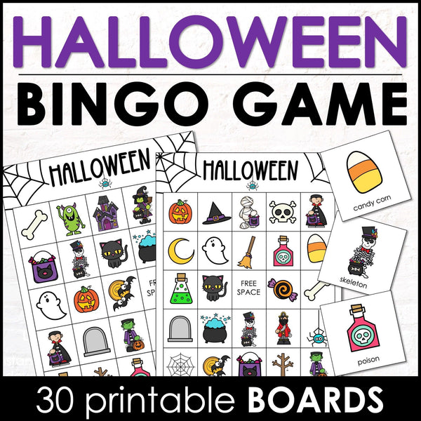 ESL Halloween Vocabulary Bingo Game for Young Learners - Hot Chocolate Teachables