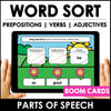 ESL Parts of Speech Word Sort | Verbs, Adjectives & Prepositions Boom Cards - Hot Chocolate Teachables