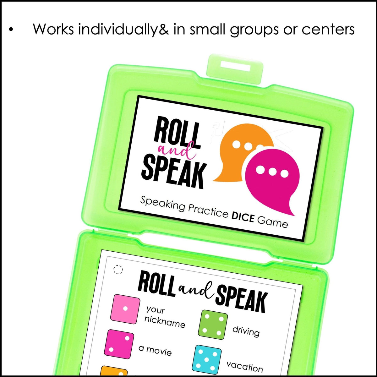 Basic Vocabulary ESL Dice Game - Fun Student-Led Activity