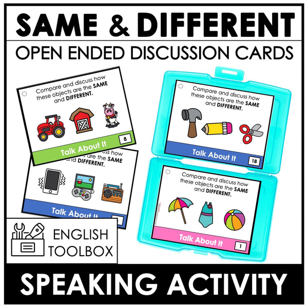 ESL Speaking Practice Discussion Cards - Are the pictures the same or different? - Hot Chocolate Teachables