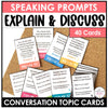 ESL Speaking Topic Prompts - Discussion Activity Cards - Explain & Discuss - Hot Chocolate Teachables