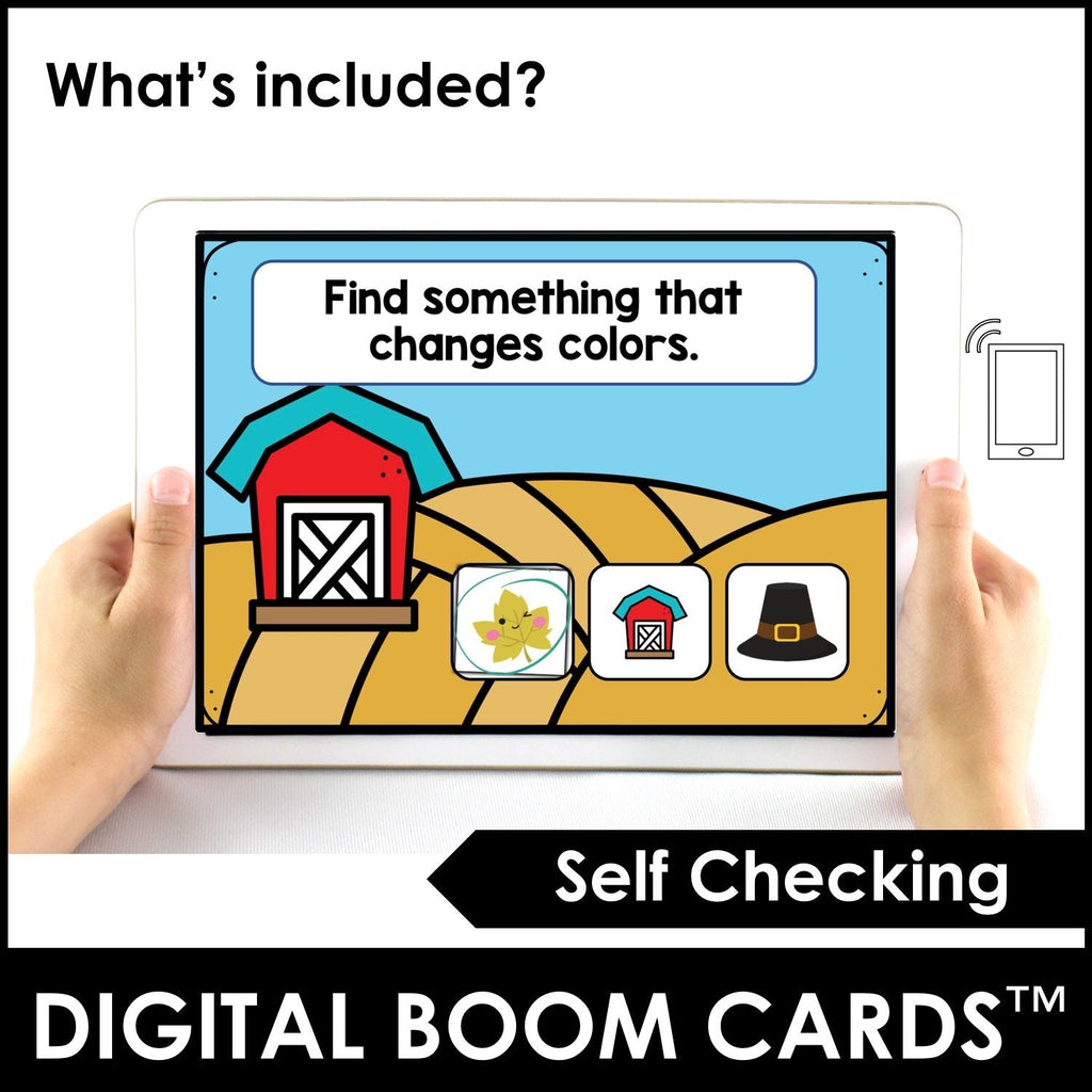Fall - Autumn Vocabulary Boom Cards™ Digital Interactive Task Cards - Hot Chocolate Teachables