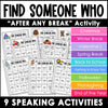 Find Someone Who - ESL Speaking Activities for After ANY Break - Hot Chocolate Teachables