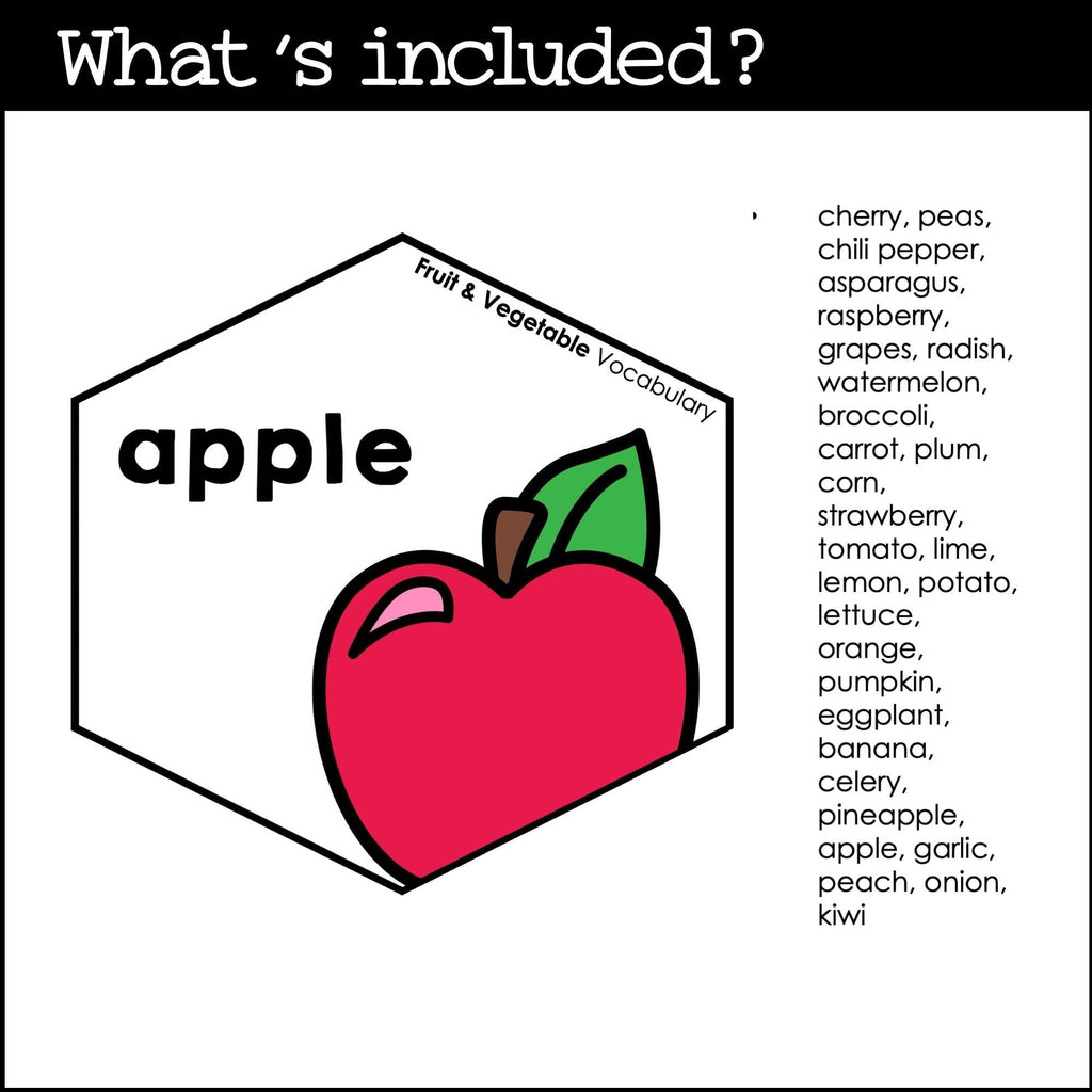 Fruit & Vegetable Posters | Classroom Bulletin Board / Word Wall - Hot Chocolate Teachables