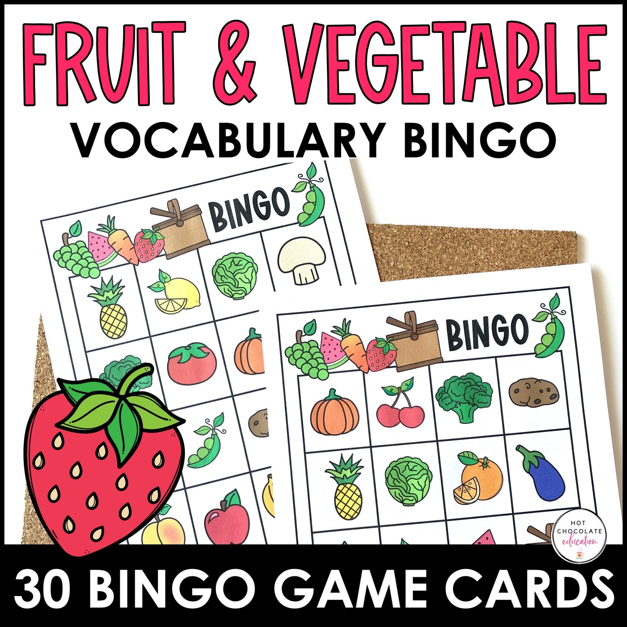 fruit-vegetable-bingo-game-esl-activity-hot-chocolate-teachables for Free Printable Fruit Bingo Cards Fruit & Vegetable Bingo Game | ESL Activity – Hot Chocolate Teachables for Free Printable Fruit Bingo Cards