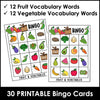 Fruit & Vegetable Vocabulary Bingo Game | ESL Activity - Hot Chocolate Teachables