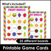 Fruit Vocabulary Bingo Game + Flashcards - Hot Chocolate Teachables