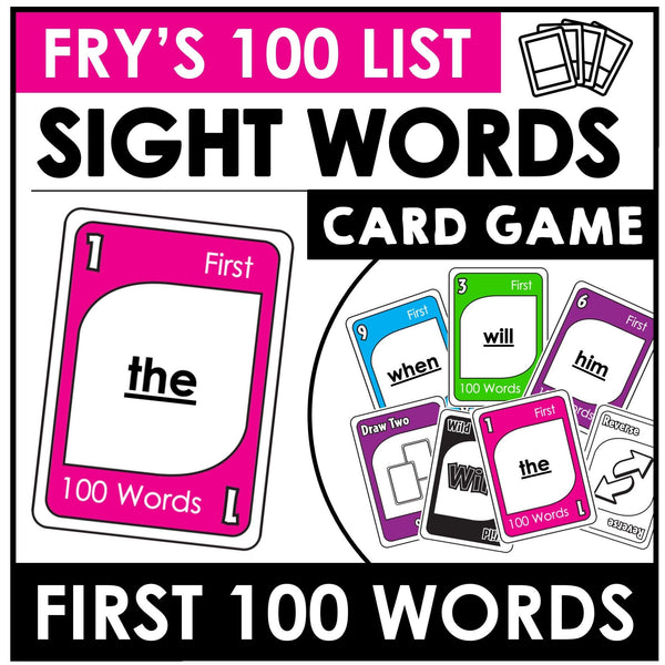 Fry's Sight Words Card Game - First 100 Words: K-1st - Plays like UNO - Hot Chocolate Teachables