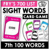 Fry's Sight Words Card Game - Seventh Hundred Words - Plays like UNO - Hot Chocolate Teachables