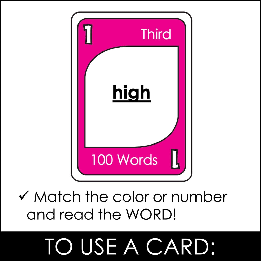 Fry's Sight Words Card Game - Third 100 Words for 3rd Grade - Plays like UNO - Hot Chocolate Teachables