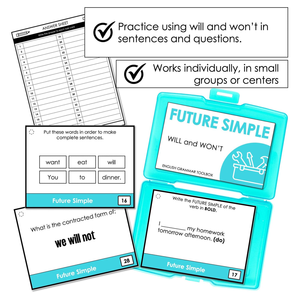 Simple Task Cards Future Simple Task Cards - Grammar Practice Activity – Hot Chocolate ...