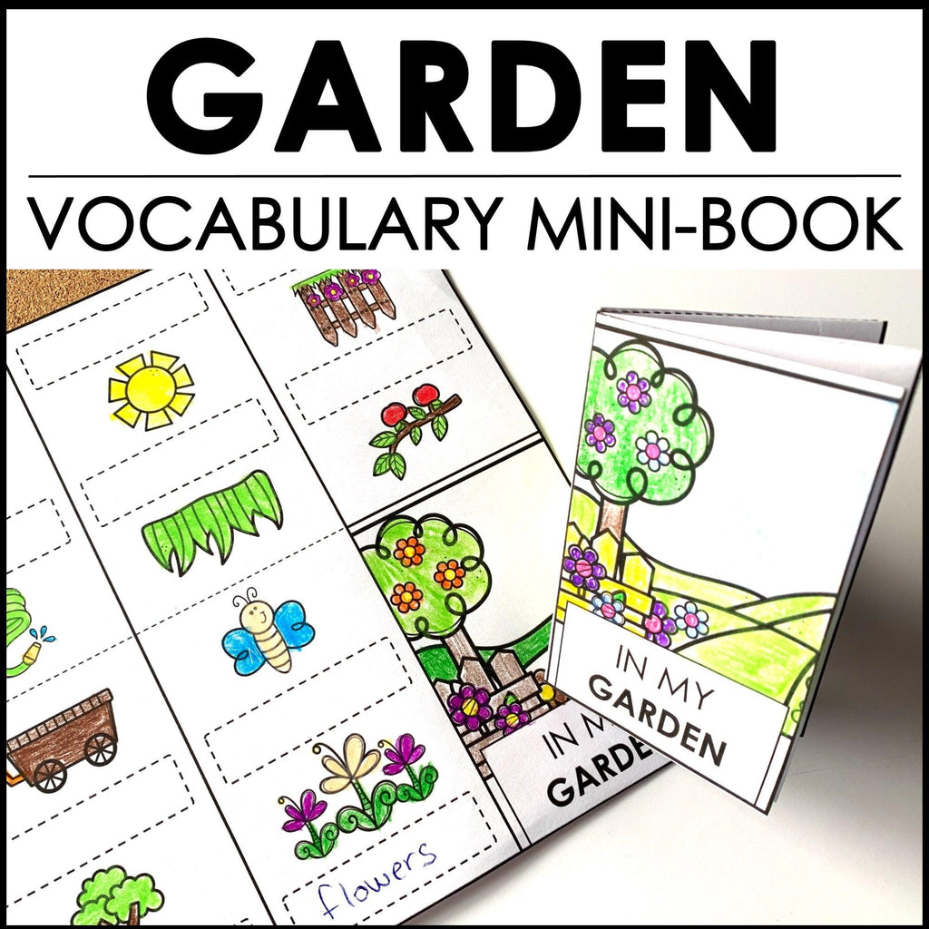 Garden Vocabulary Mini-Book | Basic Outdoor Vocabulary Picture Dictionary - Hot Chocolate Teachables