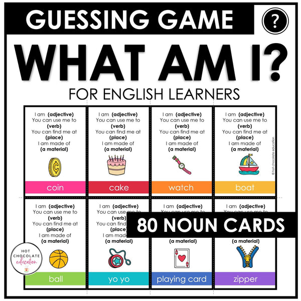 Guessing Game for Young Learners - What am I? - Describing Objects - Hot Chocolate Teachables