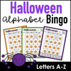 Halloween Alphabet Bingo Game : Uppercase Letters A-Z - Hot Chocolate Teachables