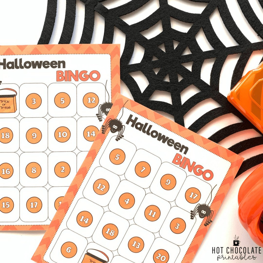 Halloween Bingo Game : Number Recognition from 1 to 20 - Hot Chocolate Teachables