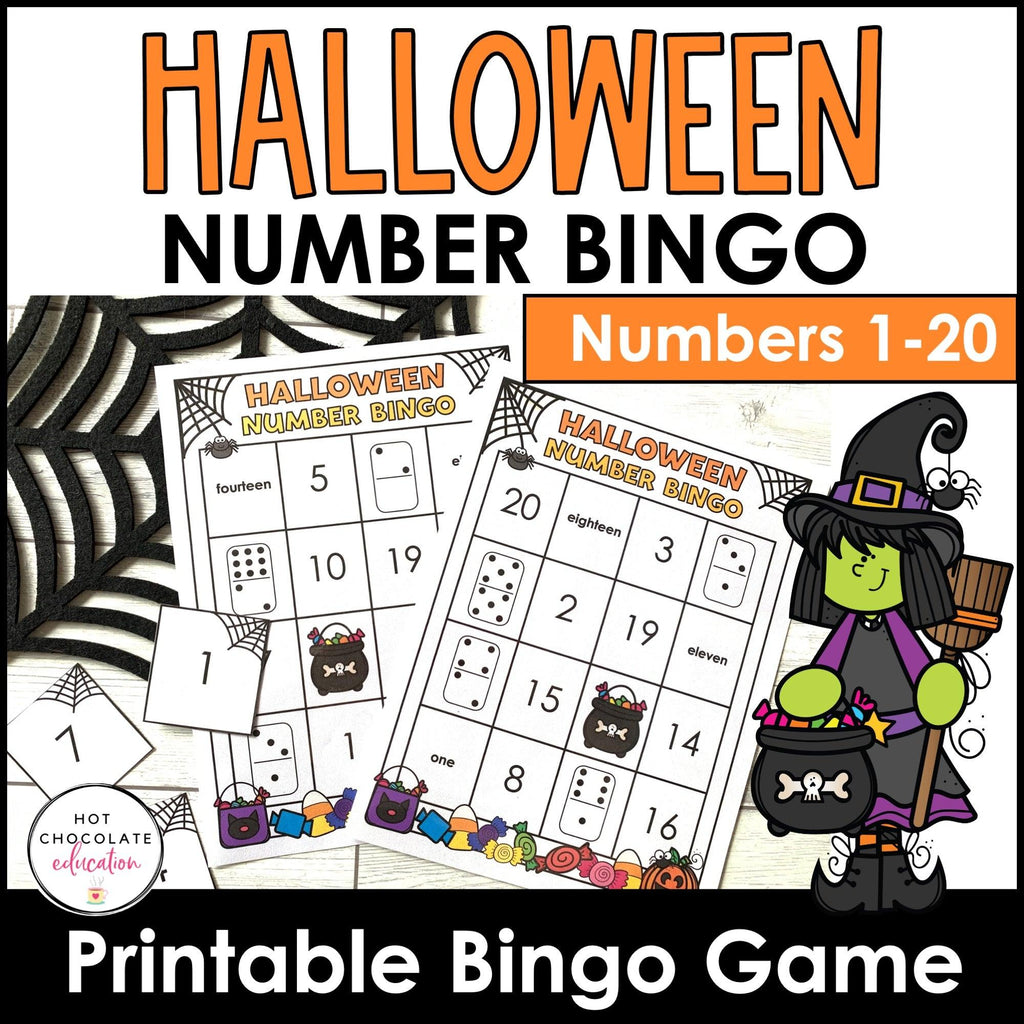 Halloween Bingo Game : Numbers 1 to 20 – Hot Chocolate Teachables halloween-bingo-game-numbers-1-to-20-hot-chocolate-teachables