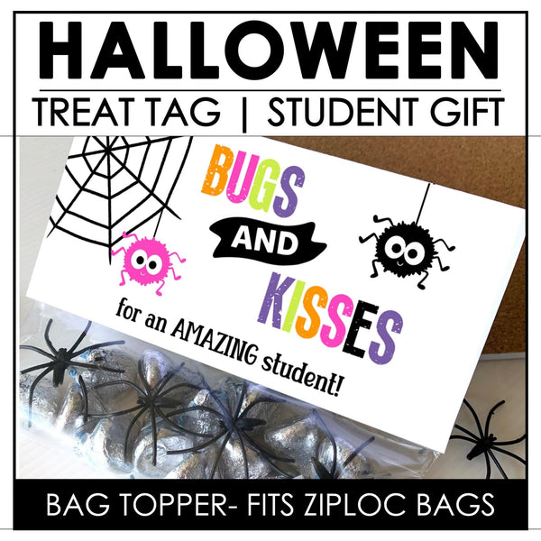 Halloween Candy Bag Toppers | Student Gift Tags | Printable Template fits ZIPLOC - Hot Chocolate Teachables