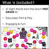 Halloween First Grade Sight Word Game Boards : Dolch List Roll & Read - Hot Chocolate Teachables