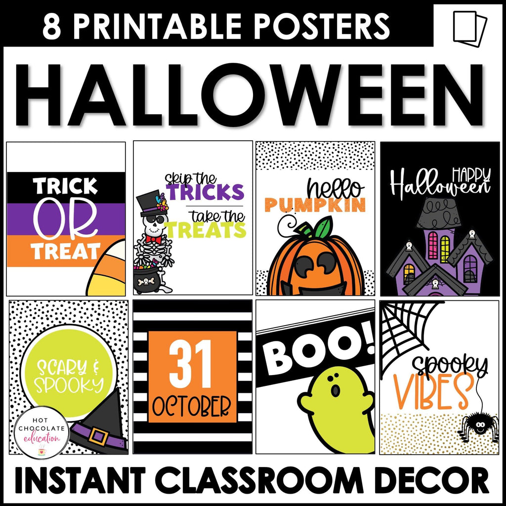 halloween-posters-fun-classroom-decor-hot-chocolate-teachables for Free Printable Posters For Classroom Halloween Posters - Fun Classroom Decor – Hot Chocolate Teachables for Free Printable Posters For Classroom
