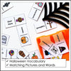Halloween Vocabulary Dominoes - Party Game - Halloween Words - Hot Chocolate Teachables