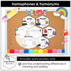 Homophones & Homonyms Posters | Vocabulary Word Meanings & Spelling - Hot Chocolate Teachables