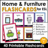 House & Furniture Vocabulary Flashcards for ESL- Kitchen, Bath, Home - Hot Chocolate Teachables