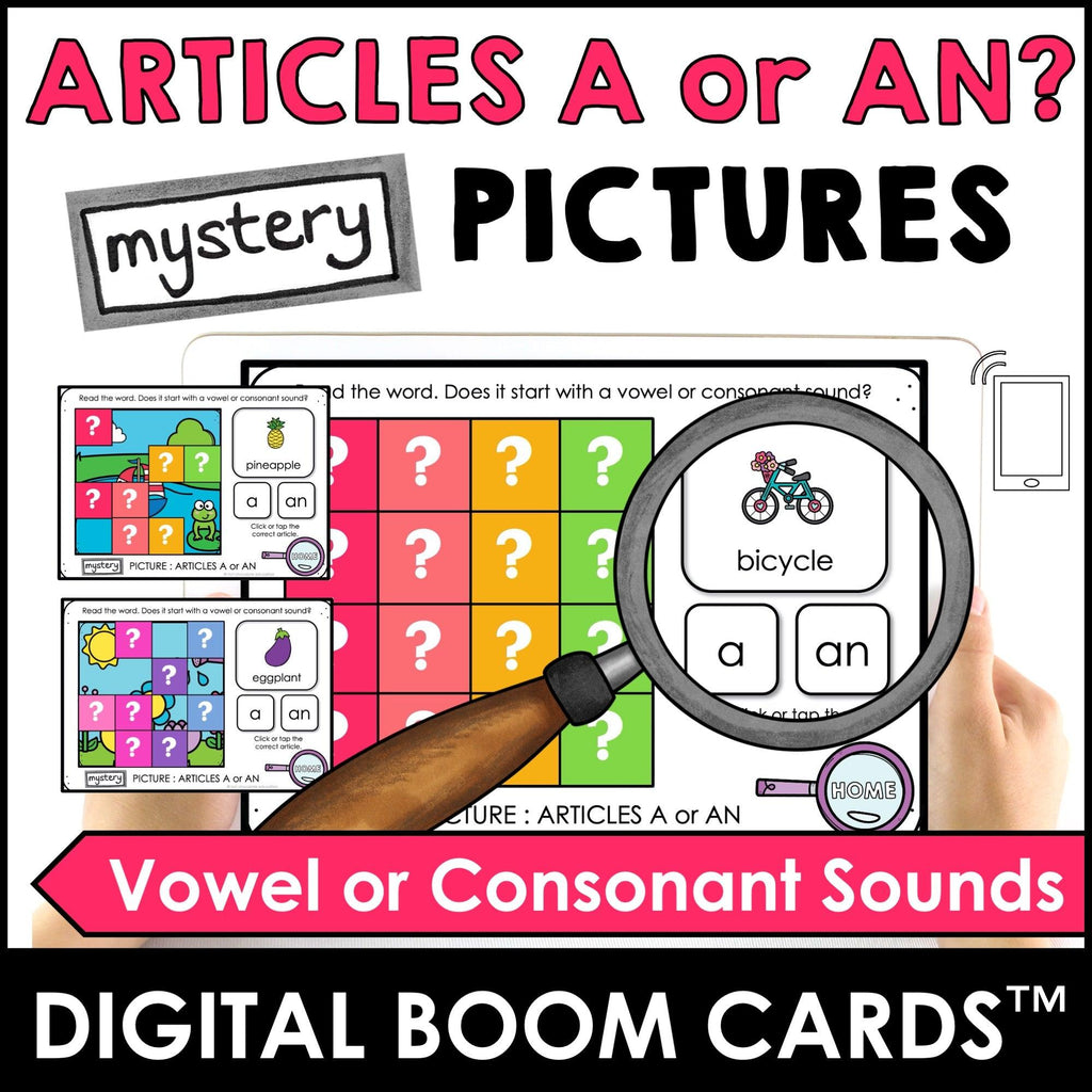 Indefinite Articles A or AN ? Grammar Boom Cards | Mystery Picture - Hot Chocolate Teachables