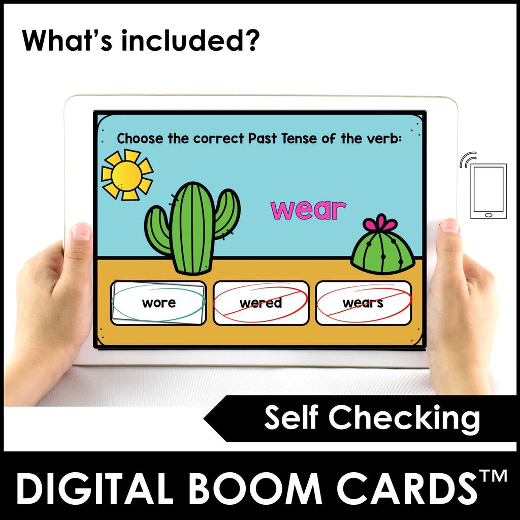 Irregular Verb Boom Cards™ Past Tense Digital Task Cards (Desert Theme) - Hot Chocolate Teachables