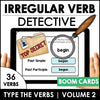 Irregular Verb Detective BOOM CARDS™: Past Tense and Past Participle (Set 2) - Hot Chocolate Teachables