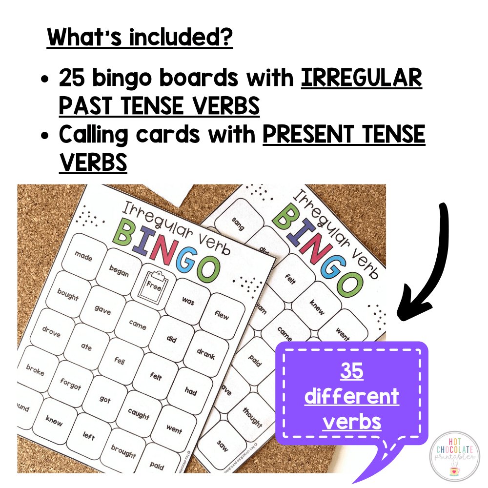 Daily Routine Verb Bingo Game Home and School Verbs ESL Activity