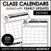 Monthly Calendar Template Pages - Editable in PowerPoint (with Yearly Updates) - Hot Chocolate Teachables