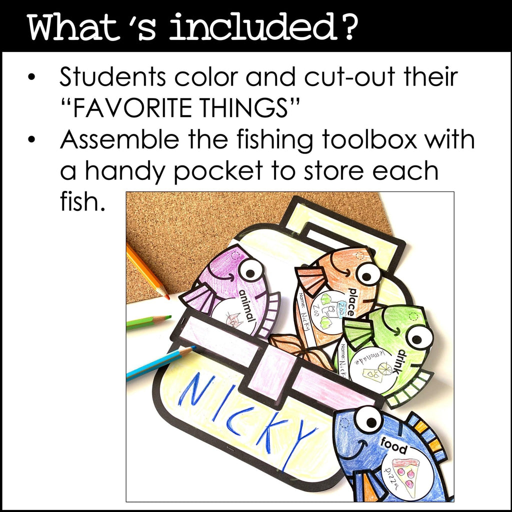 My Favorite Things Craftivity - Favorite Nouns Bulletin Board for ESL Newcomers - Hot Chocolate Teachables