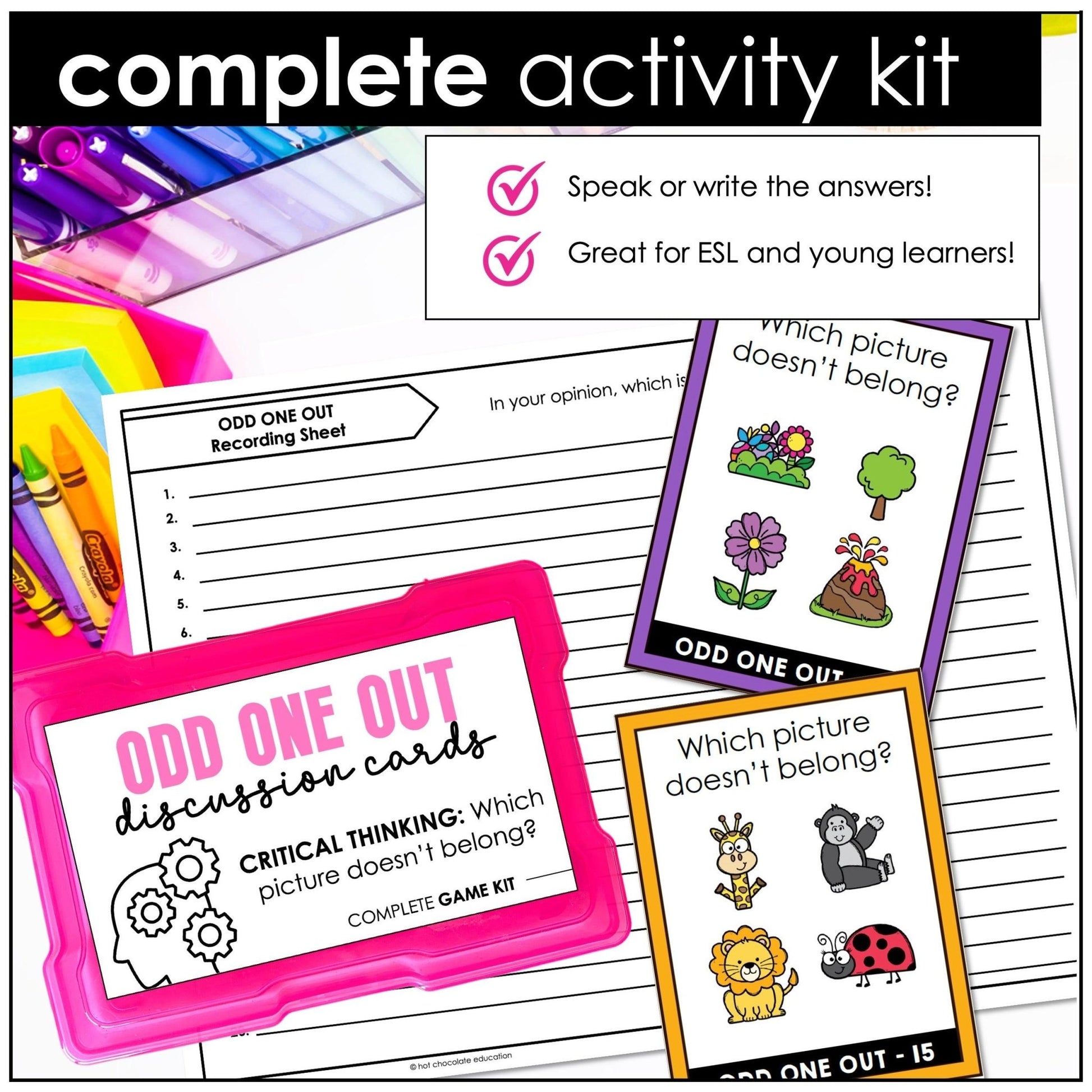 Odd One Out | Printable Speaking Cards & Digital Google Slides™ Bundle - Hot Chocolate Teachables