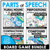Parts of Speech Board Game BUNDLE: Nouns, Verbs, Prepositions of Place - Hot Chocolate Teachables