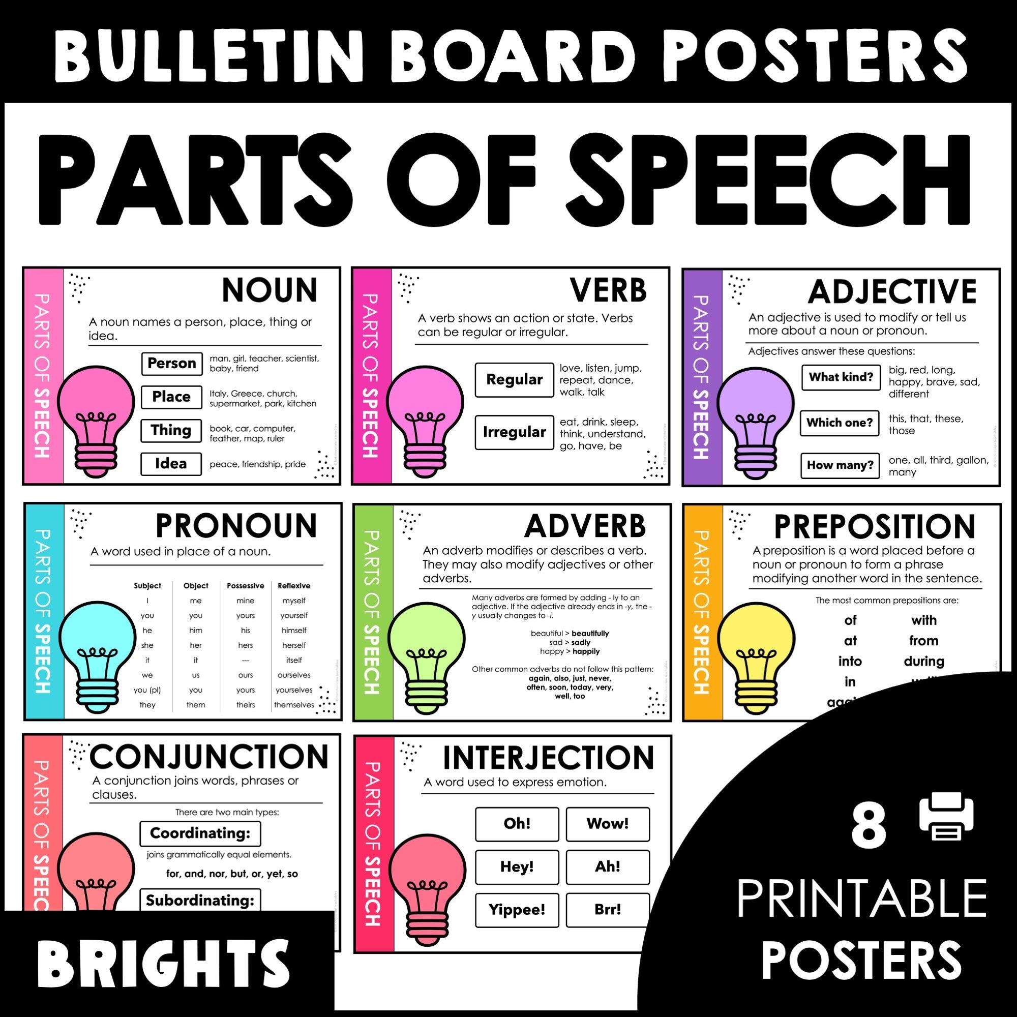 parts-of-speech-posters-functional-classroom-decor-hot-chocolate-teachables for Free Printable Parts Of Speech Posters Parts of Speech Posters - Functional Classroom Decor – Hot Chocolate Teachables for Free Printable Parts Of Speech Posters