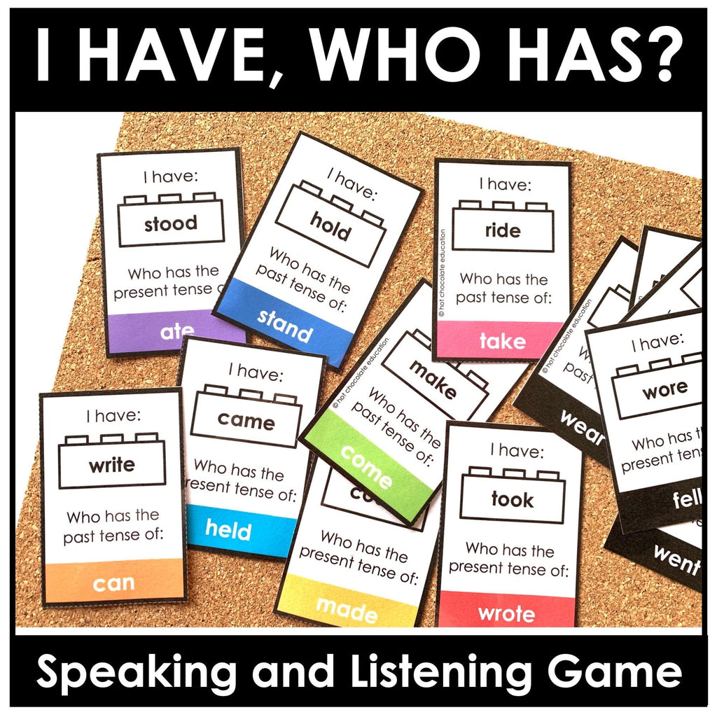 Past Simple Irregular Verbs Game: I have-Who has? - Hot Chocolate Teachables