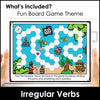 Past Tense Irregular Verbs - Verb Boom Cards | Find the Treasure Board Game - Hot Chocolate Teachables