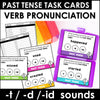 Past Tense Verb Ending Pronunciations Task Cards -t -d -id - Hot Chocolate Teachables