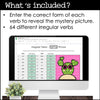 Past Tense Verbs - Irregular Verb Digital Mystery Pixel Puzzle | Google Sheets™ - Hot Chocolate Teachables