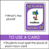 Plural Noun Endings card game -s, -es, -ies, and -ves and irregulars - Hot Chocolate Teachables