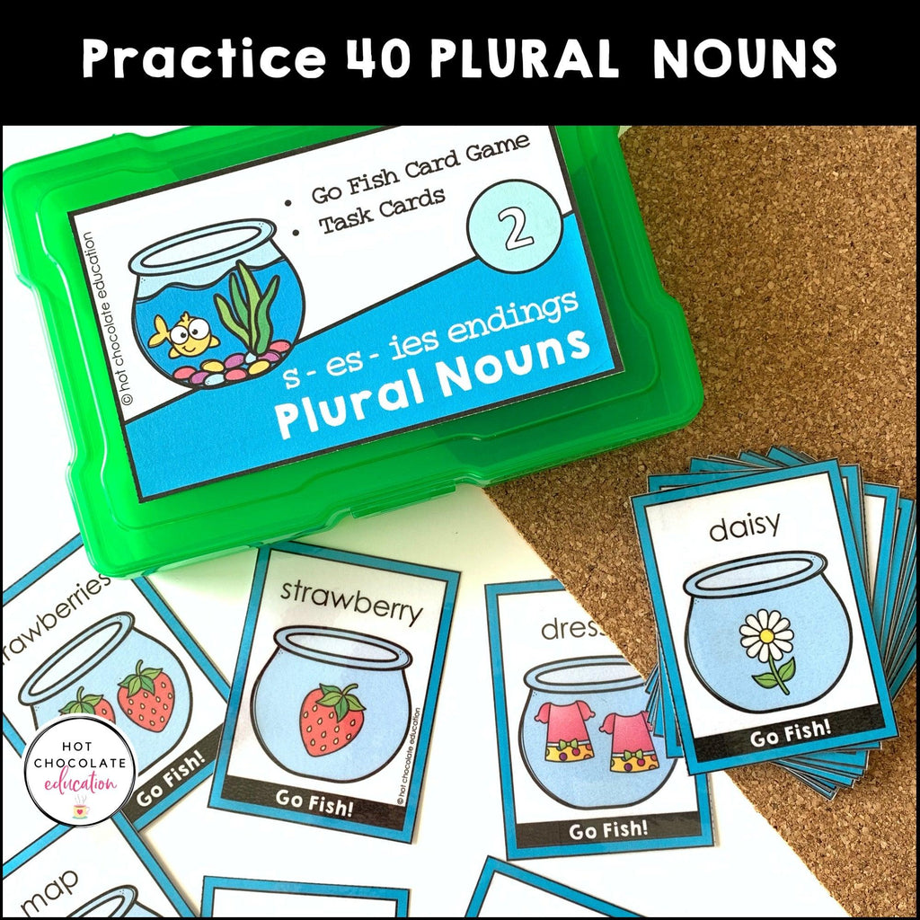 Plural Nouns Grammar Game & Task Cards for ELL EFL ESL : Regular Plural Nouns - Hot Chocolate Teachables