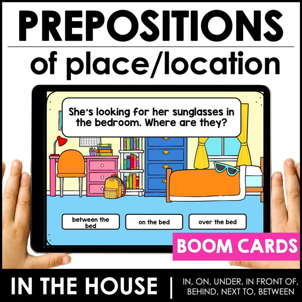 Prepositions of Place Boom Cards™ Digital Task Cards - Hot Chocolate Teachables