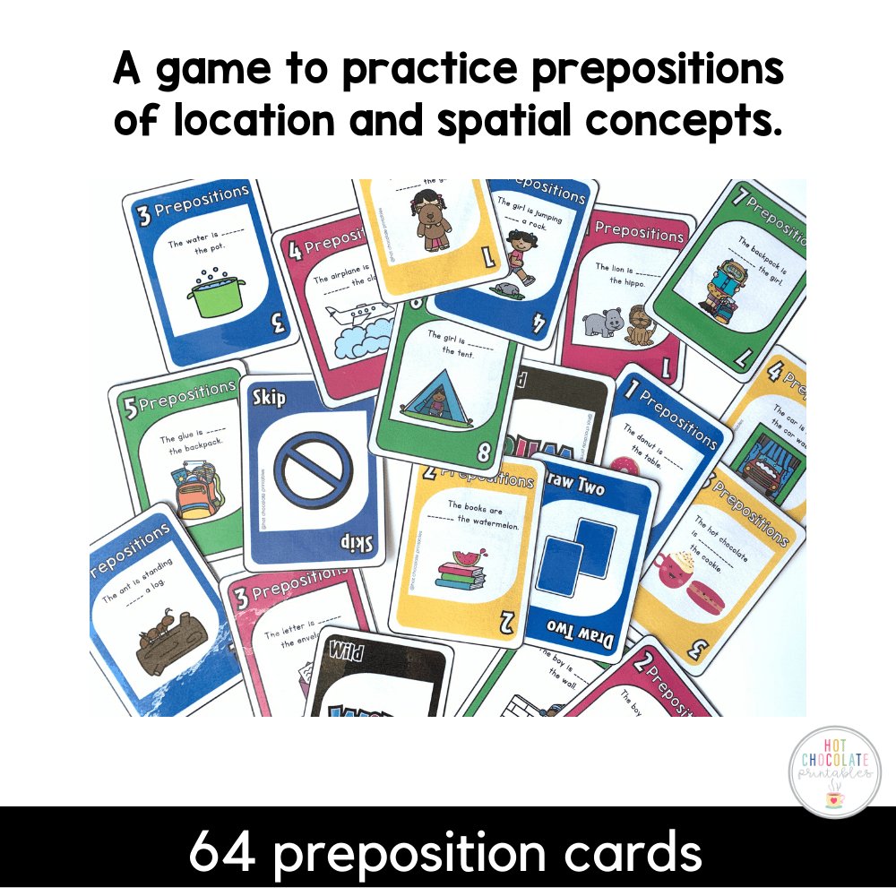 Prepositions of Place - Location Card Game - Hot Chocolate Teachables