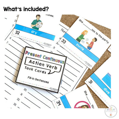 Present Continuous Task Cards : Positive and Negative – Hot Chocolate ...