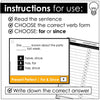 Present Perfect with FOR and SINCE | Grammar Task Cards - Hot Chocolate Teachables