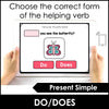 Present Simple | Helping Verb Do or Does? Choose the auxiliary Boom Cards - Hot Chocolate Teachables