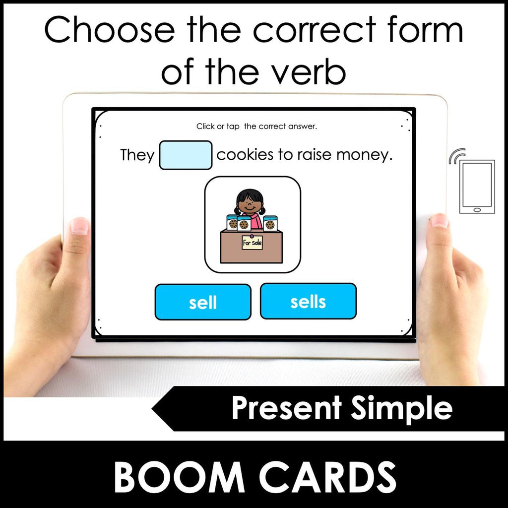 Present Simple | Subject-Verb Agreement Boom Cards - Hot Chocolate Teachables