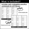 Present Tense Verb Notebook Reference + Verb Conjugation Worksheets - Hot Chocolate Teachables