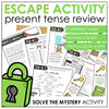 Present Tenses Grammar Review - Escape Room Activity | ELL /EFL / ESL - Hot Chocolate Teachables