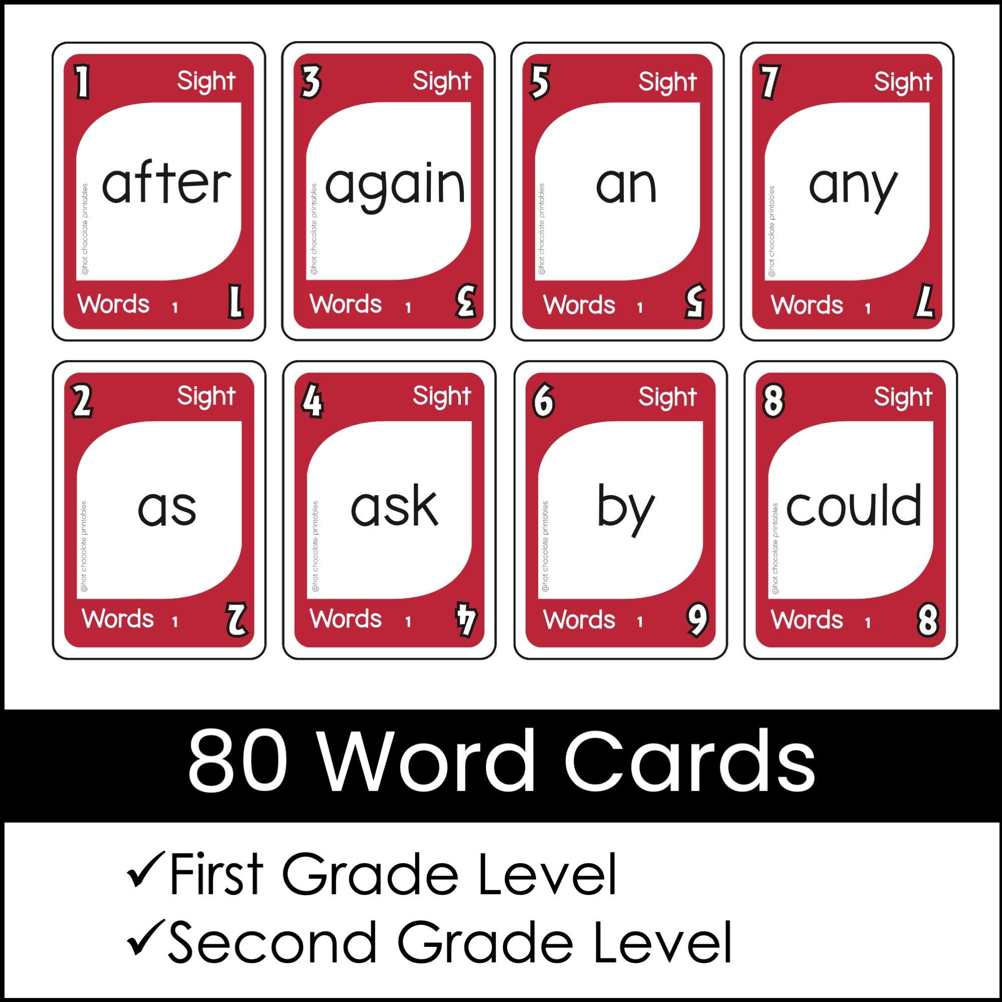 Primer Sight Word Card Game for 1st & 2nd Grade - Hot Chocolate Teachables